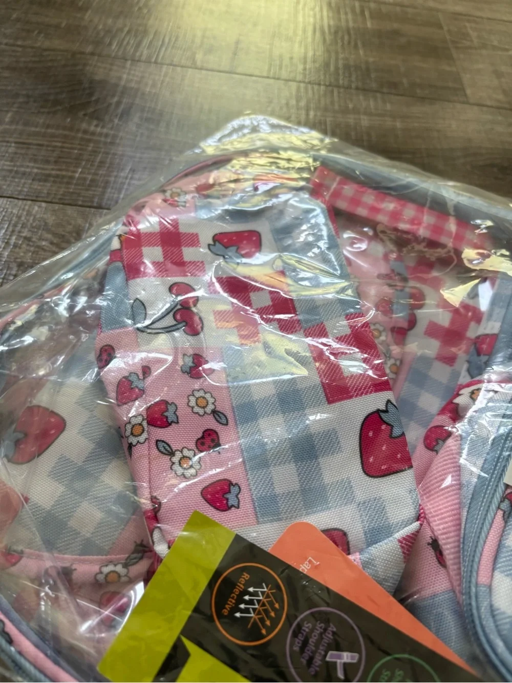 Girls Confetti Strawberry Backpack Set